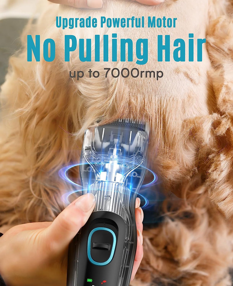 Dog Clippers for Grooming for Thick Coat/High Power 7000RPM Rechargeable Dog Shaver/Dog Grooming Kit with Stainless Steel Blade for Dogs and Pets/Pet Supplies