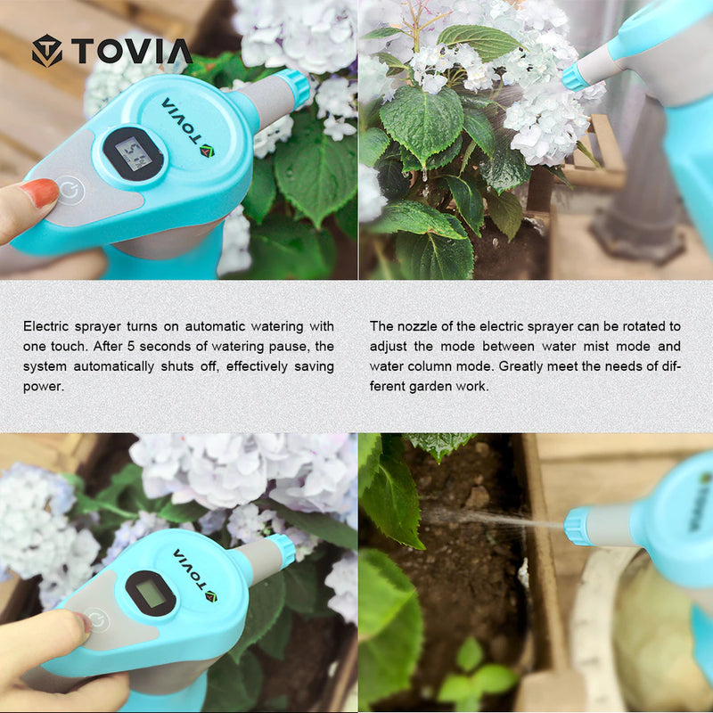 T TOVIA 2L Cordless Electric Sprayer Mister Automatic Watering Can Bottle for Garden Plant Pressure Sprayer Tool Rechargeable