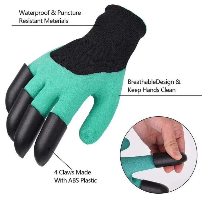 Home Gloves Gardening Gloves with Claws Digging Planting Protective Rubber Gloves Durable Waterproof Prick-Proof Permeable
