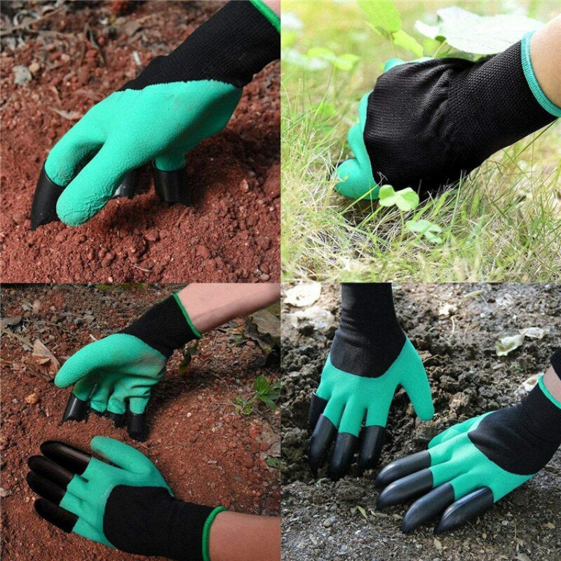 Home Gloves Gardening Gloves with Claws Digging Planting Protective Rubber Gloves Durable Waterproof Prick-Proof Permeable
