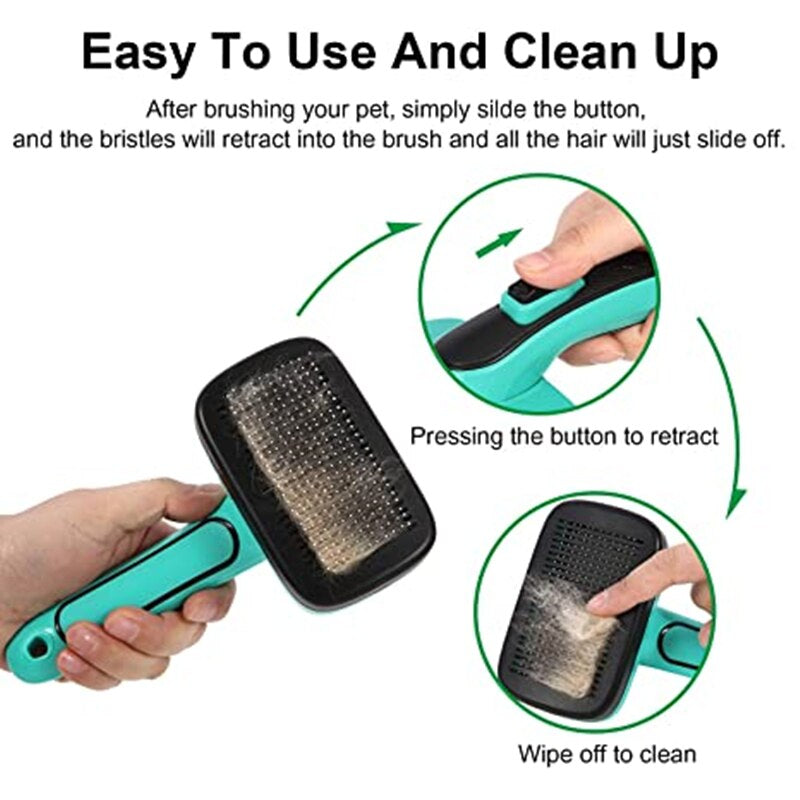 Pet Brush Telescopic Hair Removal Open Knot Comb Dog Automatic Brush Massage Comb Removes Hairs Cat and Dogs Grooming Supplies