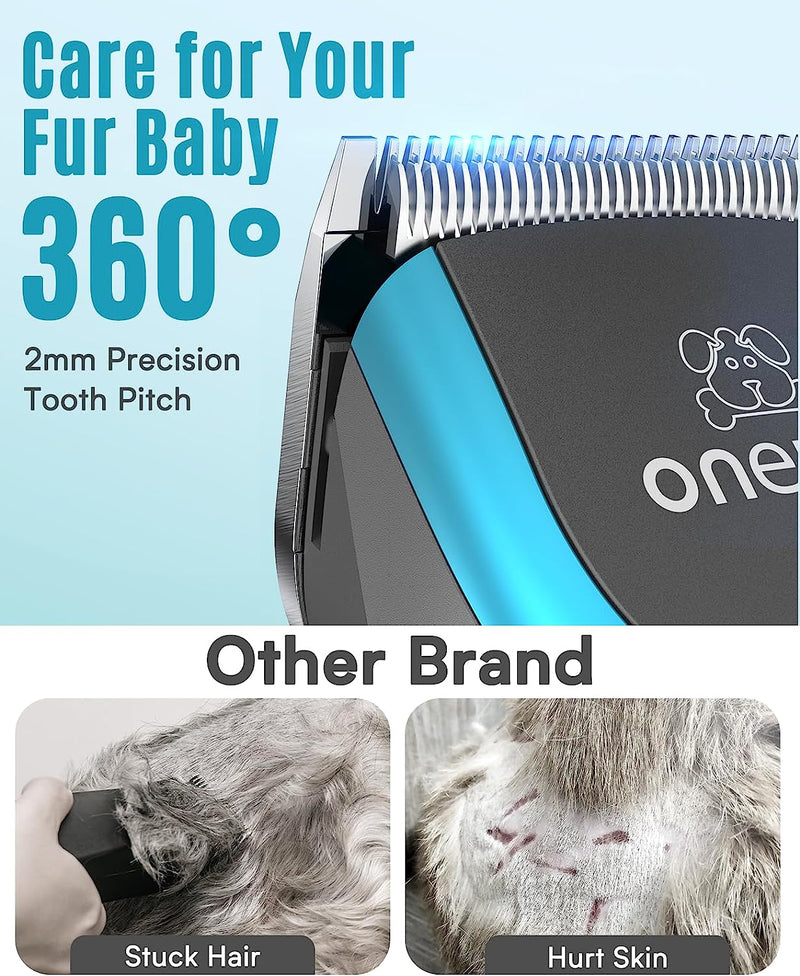 Dog Clippers for Grooming for Thick Coat/High Power 7000RPM Rechargeable Dog Shaver/Dog Grooming Kit with Stainless Steel Blade for Dogs and Pets/Pet Supplies